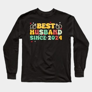 Best Husband Since 2024 2nd Wedding Anniversary Gift for Husband Wife Long Sleeve T-Shirt